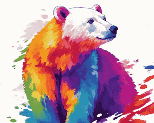 Colorful Polar Bear Diamond Painting