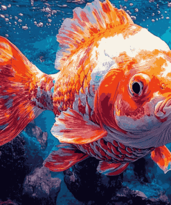 Colorful Red Devil Fish Diamond Painting