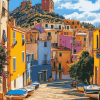 Colorful Sardinian Cityscape Diamond Painting