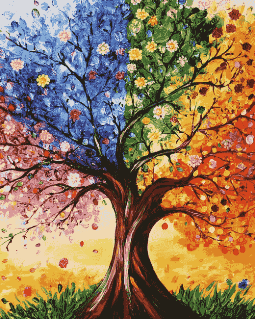 Colorful Seasons Tree Diamond Painting