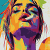 Colorful Smoking Woman Diamond Painting