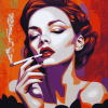 Colorful Smoking Woman Diamond Painting