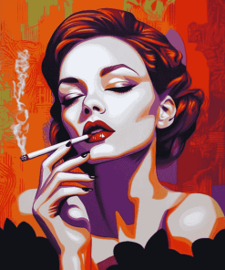 Colorful Smoking Woman Diamond Painting