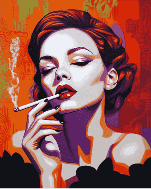 Colorful Smoking Woman Diamond Painting