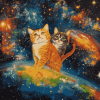 Colorful Space Cat Diamond Painting