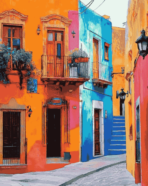 Colorful Streets of Guanajuato Mexico Diamond Painting