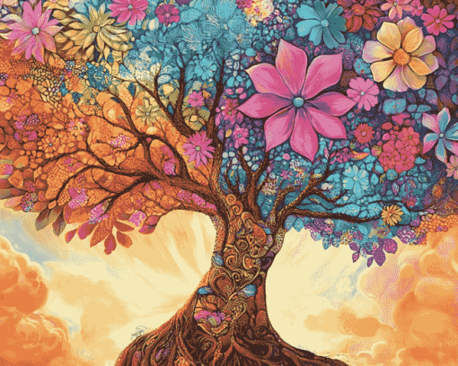 Colorful Tree of Life Diamond Painting