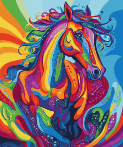 Colorful Tribal Horse Painting Diamond Painting