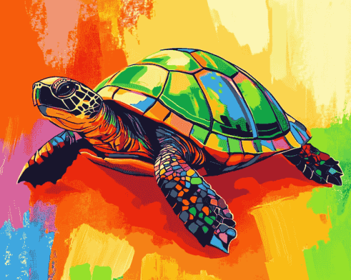 Colorful Turtle Pop Art Diamond Painting