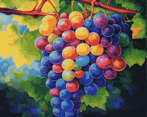 Colorful Vineyard Fruits Diamond Painting