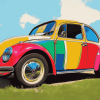 Colorful Volkswagen Bug Engines Diamond Painting