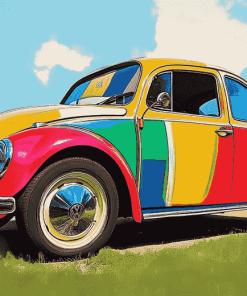 Colorful Volkswagen Bug Engines Diamond Painting