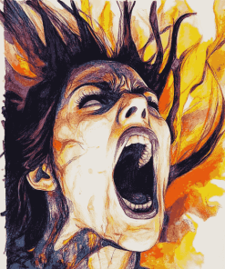 Colorful Woman Screaming Diamond Painting