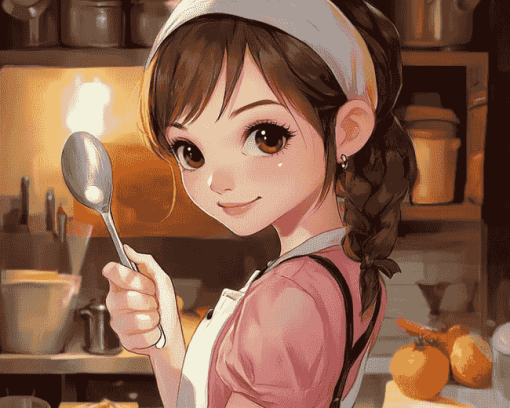 Cooking Mama Anime Diamond Painting