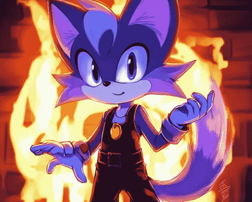 Cool Blaze The Cat Animation Diamond Painting