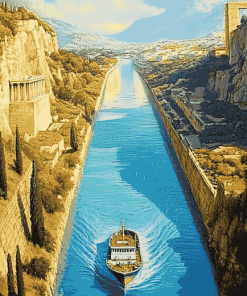 Corinth Canal Greece Landscape Diamond Painting