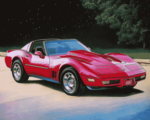 Corvette 1986 Classic Cars Diamond Painting