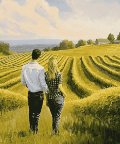 Countryside Romance in Farm Fields Diamond Painting