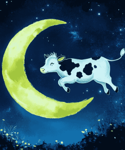 Cow Jumping Over Moon Diamond Painting