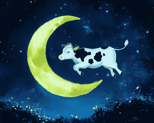 Cow Jumping Over Moon Diamond Painting