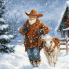 Cowboy Snowman Winter Wonderland Diamond Painting