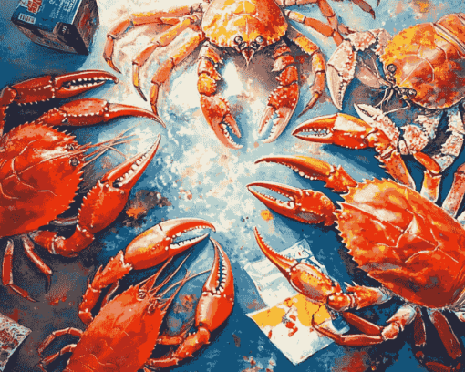 Crab Feast Sea Life Diamond Painting