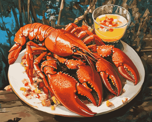 Crayfish with Delicious Sauce Diamond Painting