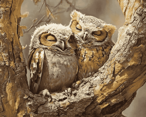 Cuddly Owls Diamond Painting