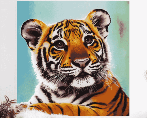 Cute Baby Tiger Face Diamond Painting