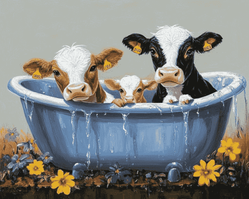 Cute Cow Calfs Diamond Painting