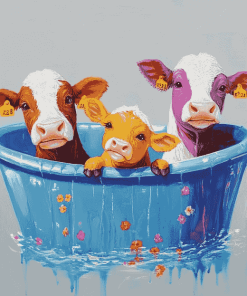 Cute Cows and Calfs Diamond Painting