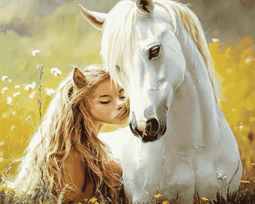 Cute Dog and Horse Diamond Painting