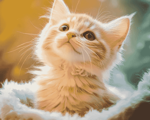 Cute Fluffy Kitty Diamond Painting