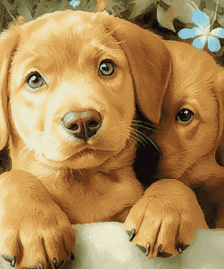 Cute Fox Labrador Puppy Diamond Painting