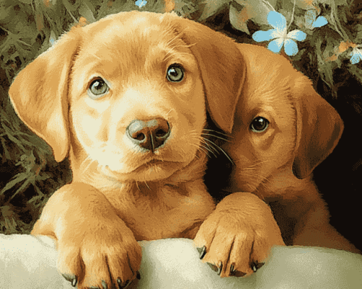 Cute Fox Labrador Puppy Diamond Painting