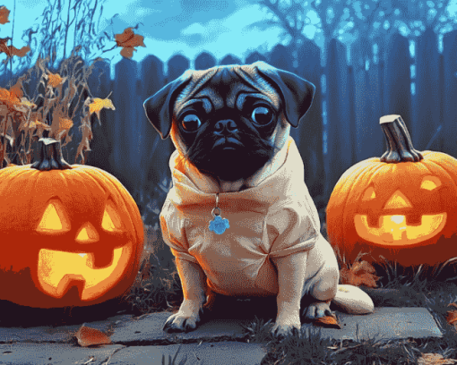 Cute Halloween Puppy Diamond Painting