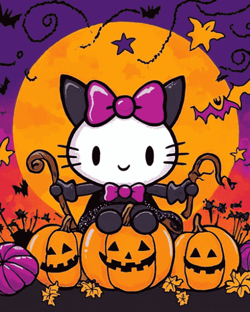 Cute Hello Kitty Halloween Diamond Painting