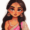 Cute Indian Girl Cartoon Diamond Painting