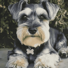 Cute Miniature Schnauzer Puppy Diamond Painting