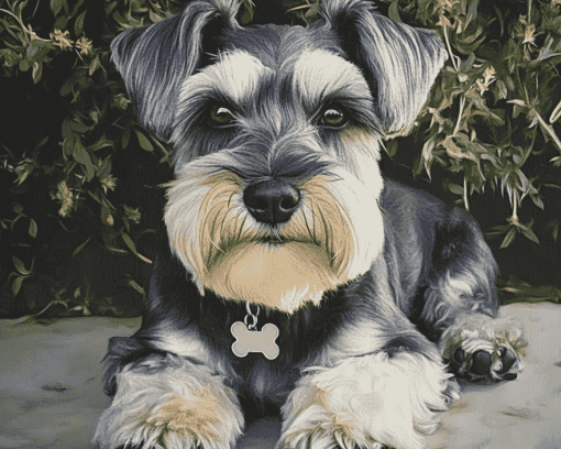 Cute Miniature Schnauzer Puppy Diamond Painting