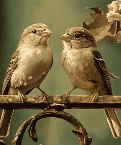 Cute Moineau Bird Diamond Painting