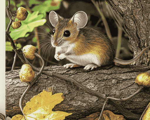 Cute Mouse in Nature Diamond Painting