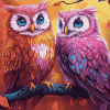 Cute Pink Bird Owl Diamond Painting