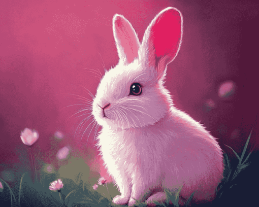 Cute Pink Bunny Rabbit Diamond Painting