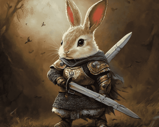 Cute Rabbit Knight Adventure Diamond Painting