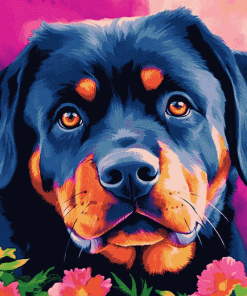 Cute Rottweiler Dogs Diamond Painting