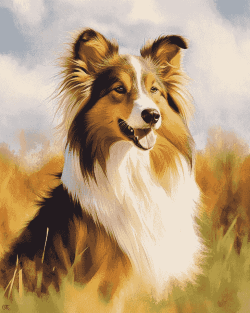 Cute Rough Collie Puppy Diamond Painting