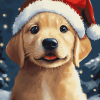 Cute Santa Puppy Diamond Painting