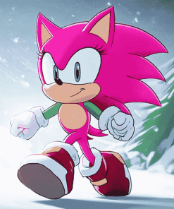 Cute Sonic Amy Rose Painting Diamond Painting