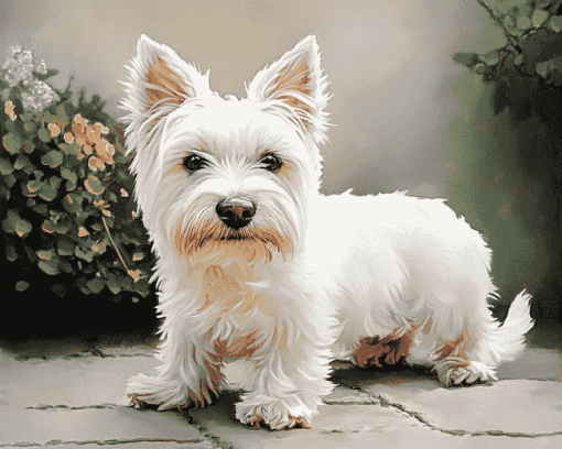 Cute West Highland Terrier Puppies Diamond Painting